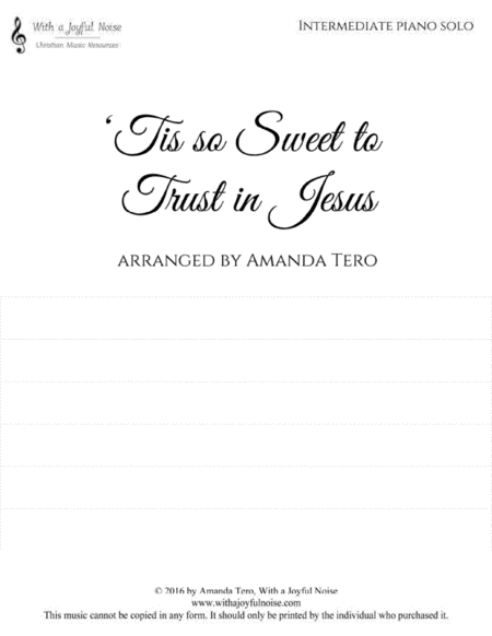 'Tis so Sweet to Trust in Jesus image number null
