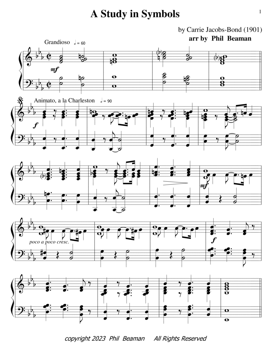 A Study in Symbols - piano solo Piano Method scores gallery preview page 1