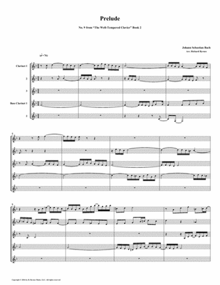 Prelude 09 from Well-Tempered Clavier, Book 2 (Clarinet Quintet)