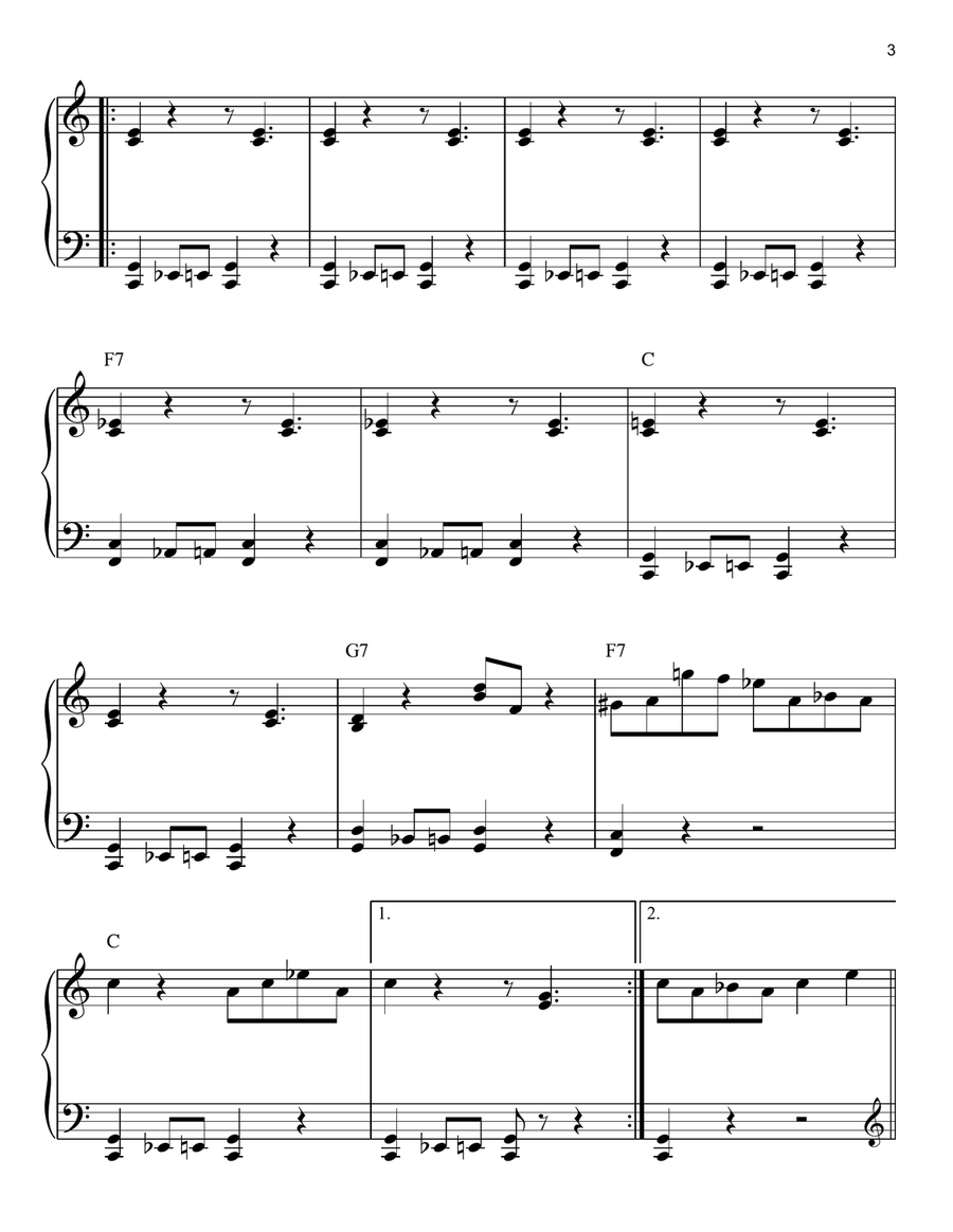 Boogie Woogie Stomp Easy Piano scores gallery preview page 3
