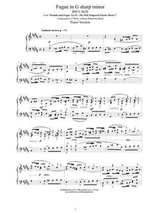 Bach - Fugue in G sharp minor BWV 863b - Piano version