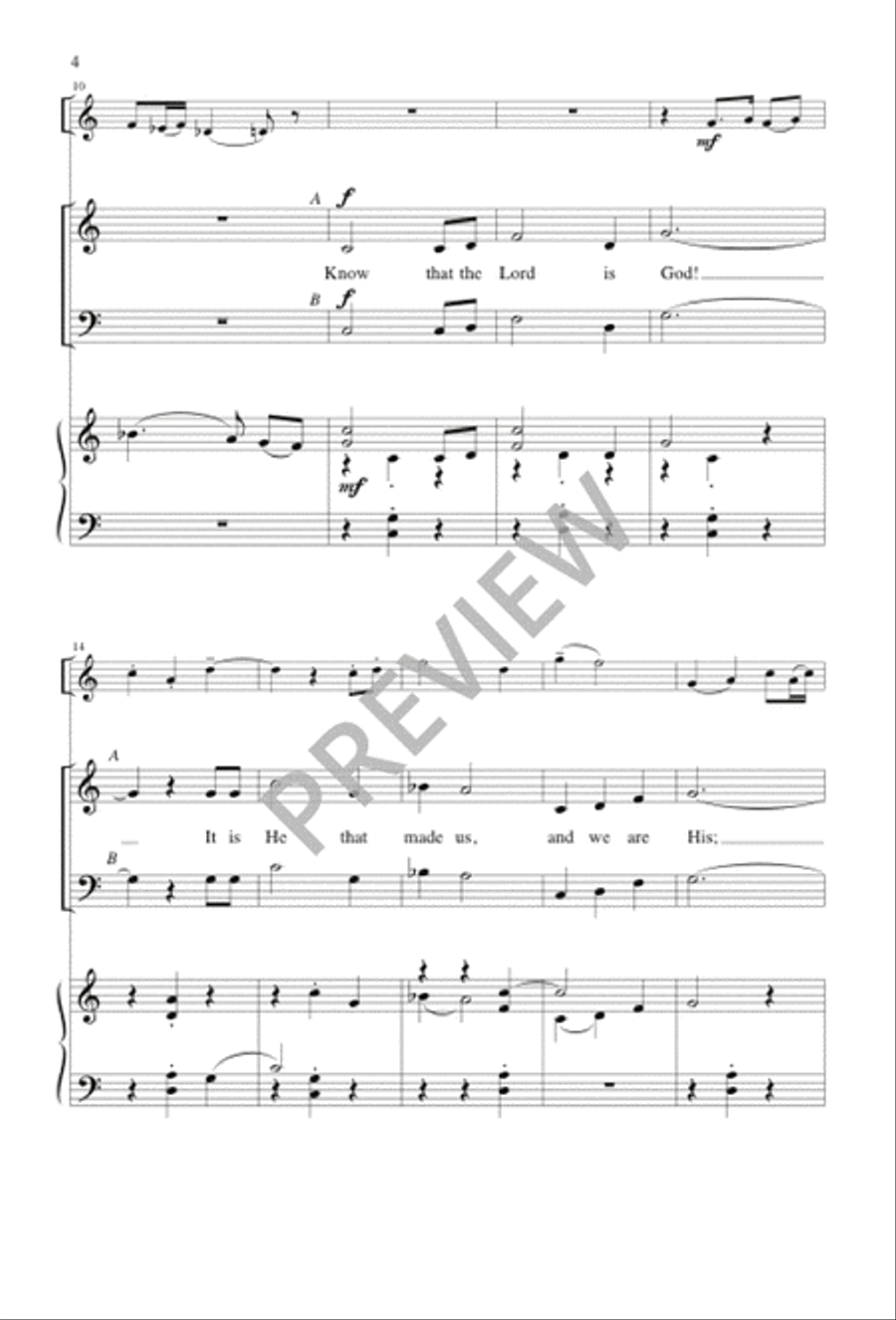 Know That the Lord Is God 4-Part scores gallery preview page 4