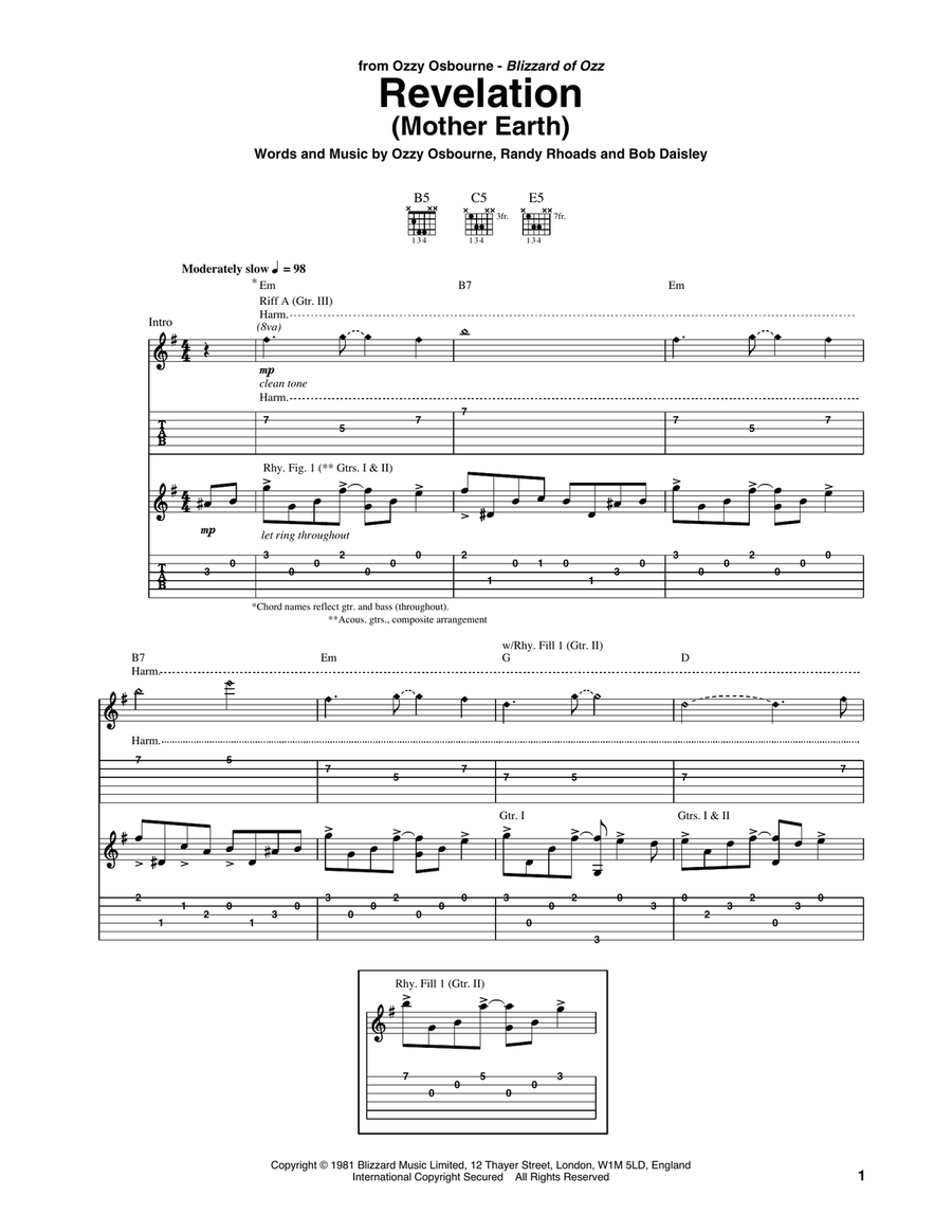 Revelation (Mother Earth) Acoustic Guitar scores gallery preview page 1