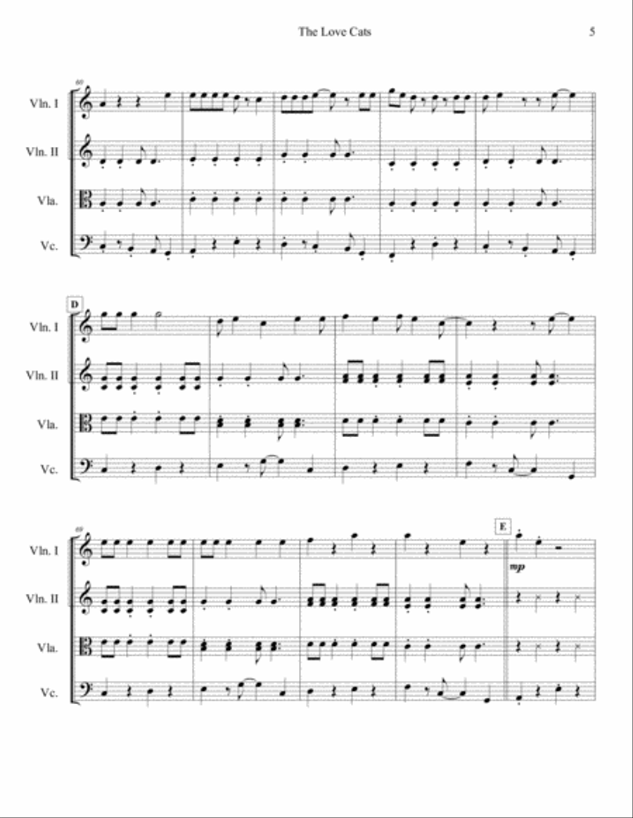 The Lovecats String Quartet scores gallery preview page 6