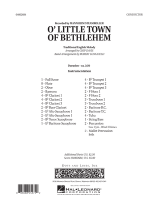 Book cover for O Little Town Of Bethlehem - Full Score