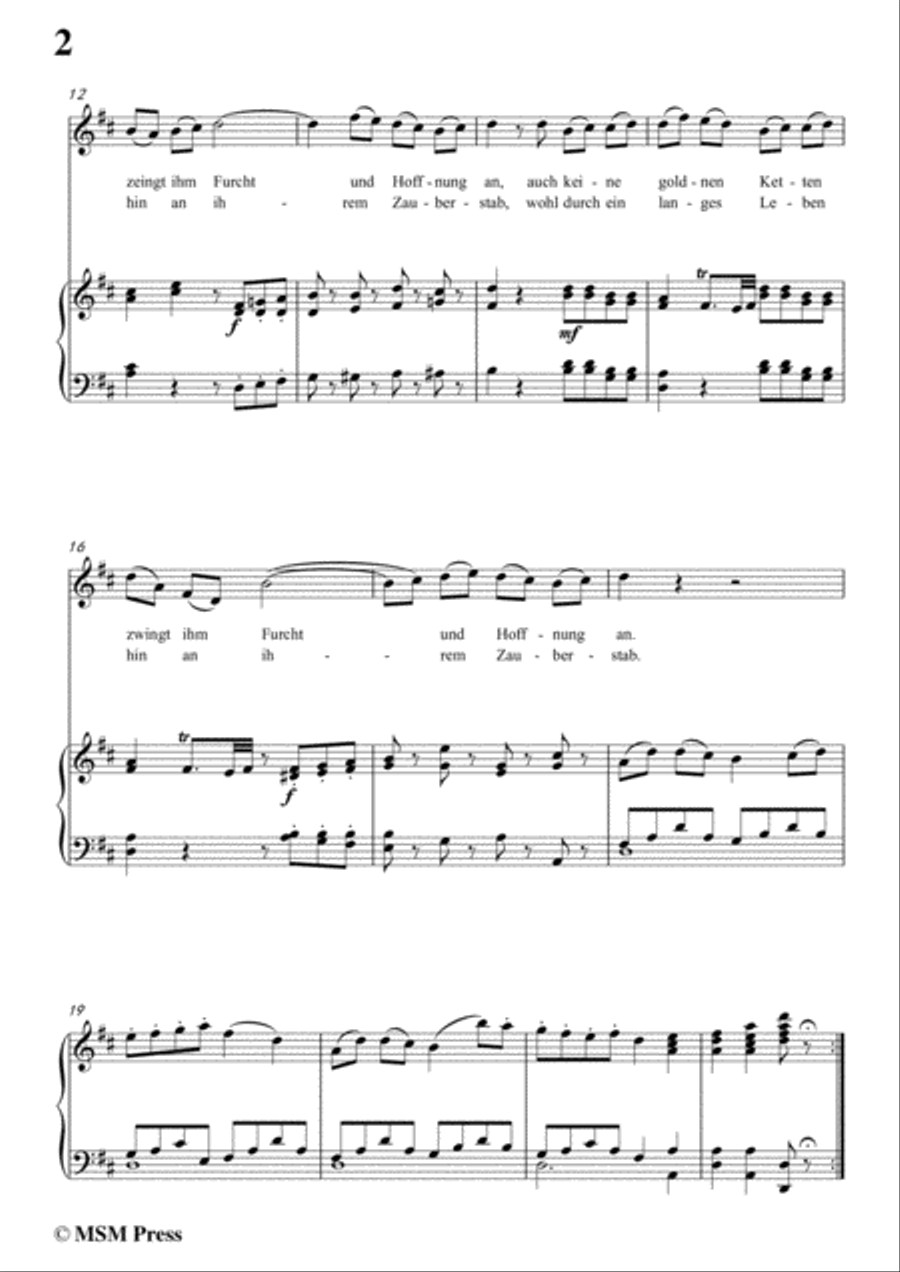 Schubert-Die Fröhlichkeit,in D Major,for Voice&Piano Voice scores gallery preview page 4