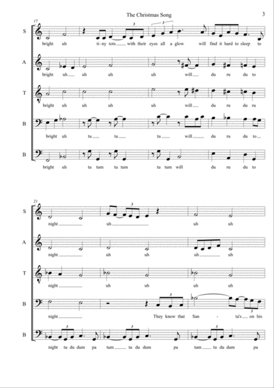 The Christmas Song (Chestnuts Roasting On An Open Fire) 4-Part scores gallery preview page 3