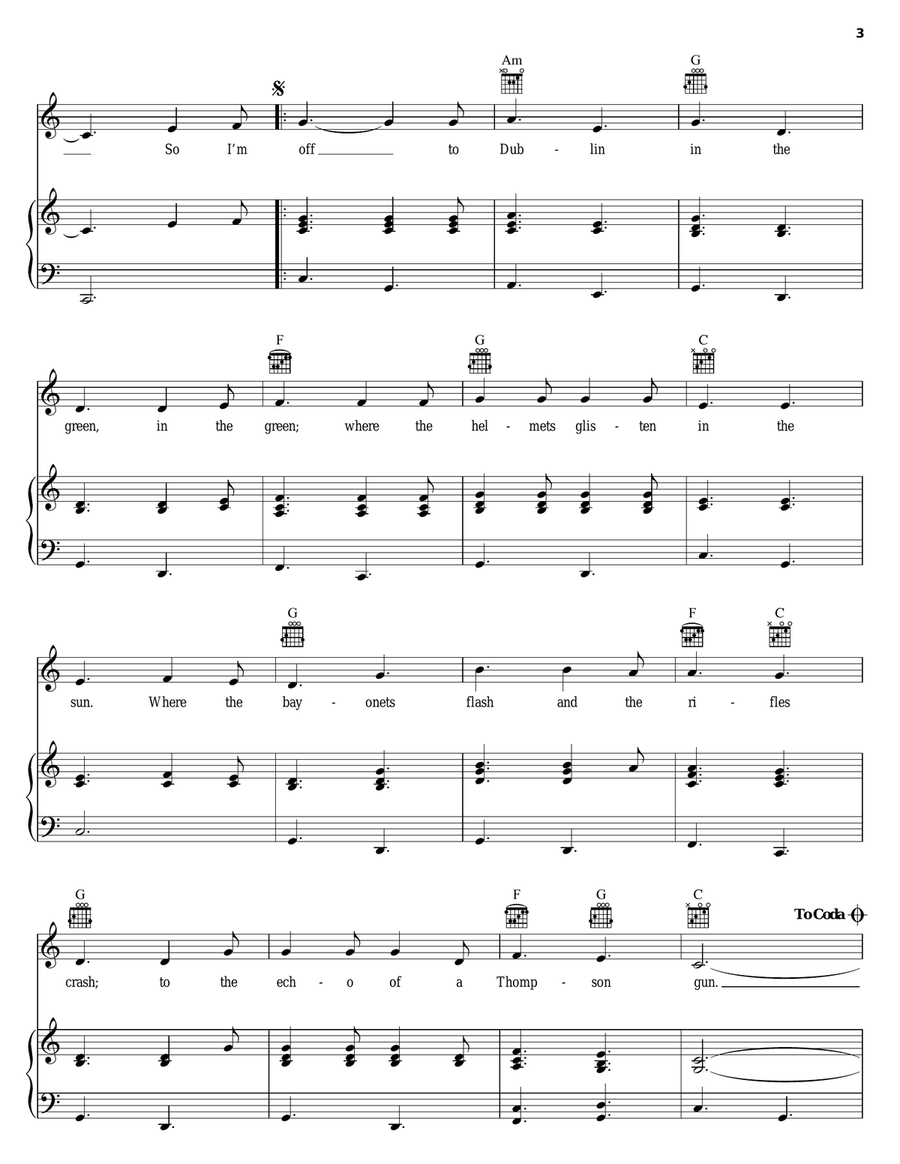 The Merry Ploughboy Piano, Vocal, Guitar scores gallery preview page 3