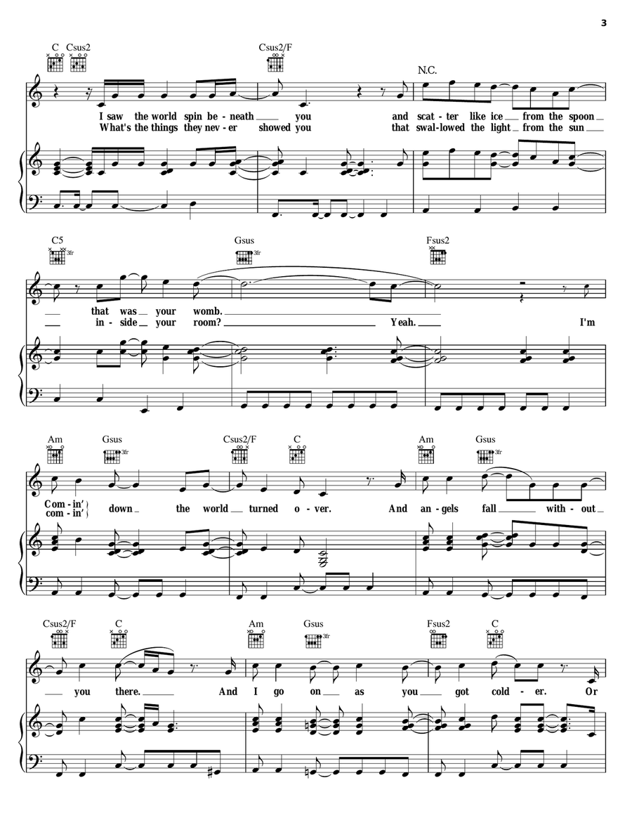 Black Balloon Black Balloon Piano, Vocal, Guitar scores gallery preview page 3