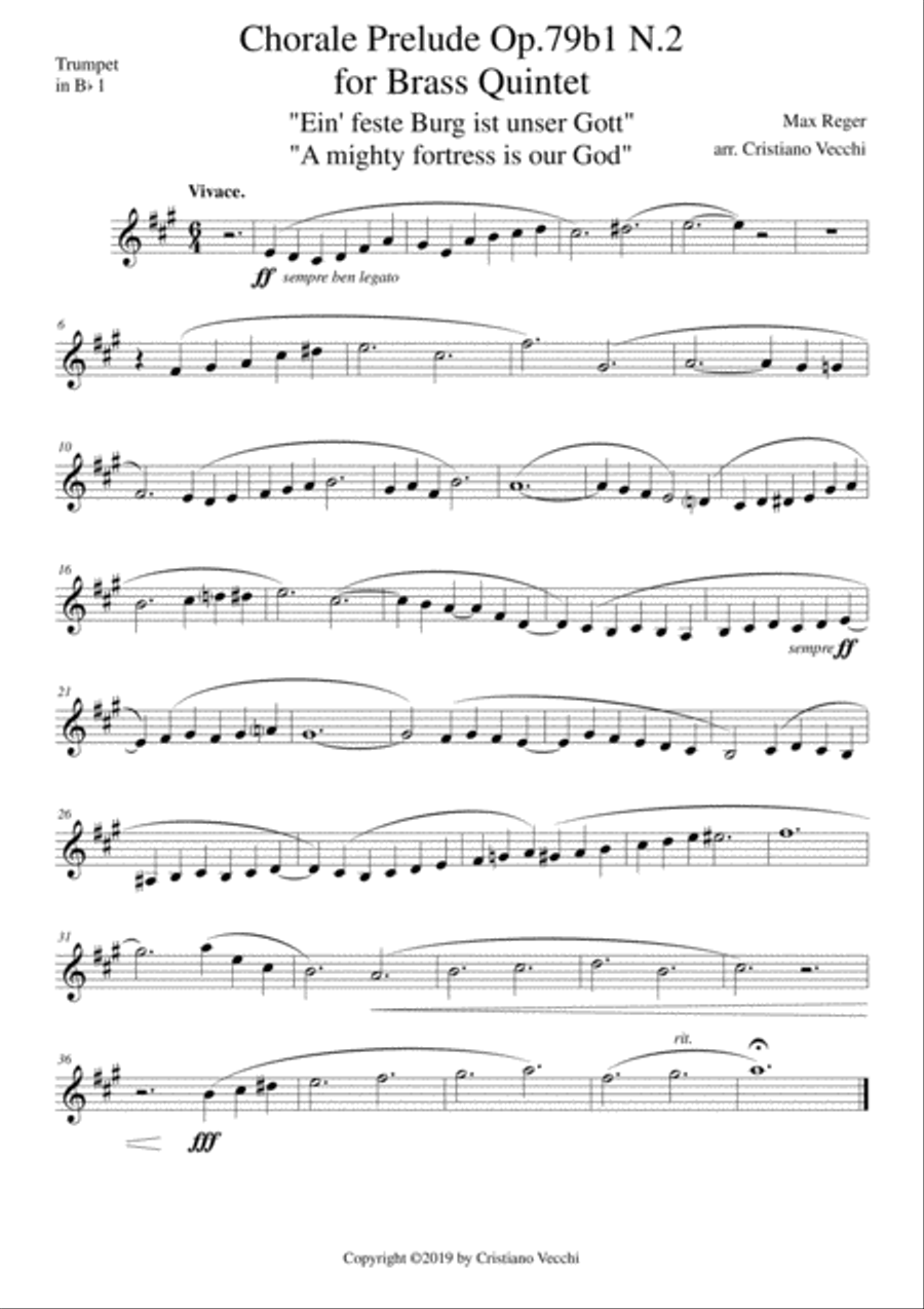 Chorale Prelude Op.79b1 N.2 for Brass Quintet image number null