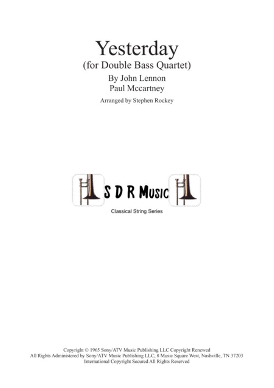 Yesterday Yesterday String Quartet scores gallery preview page 1