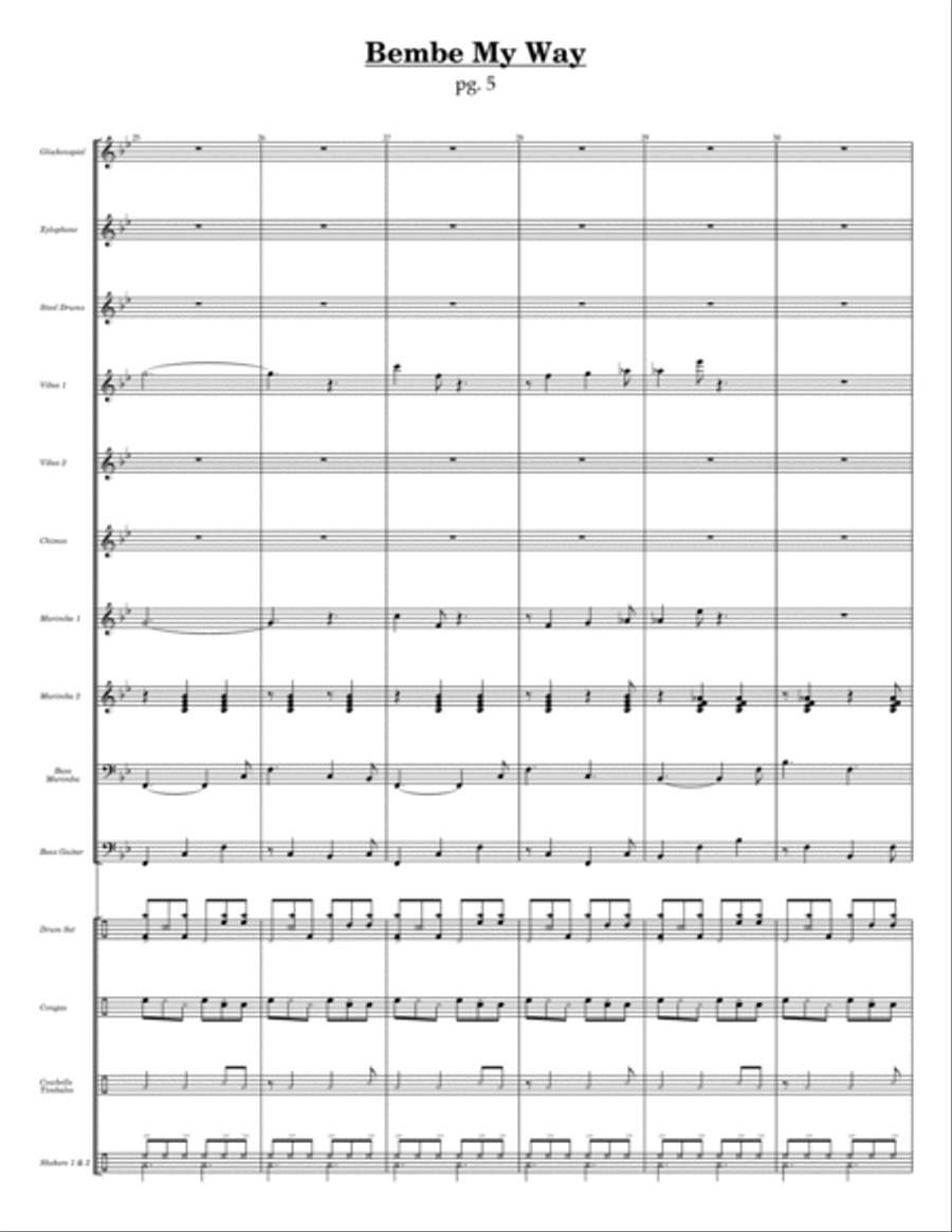 Bembe My Way Percussion Ensemble scores gallery preview page 7