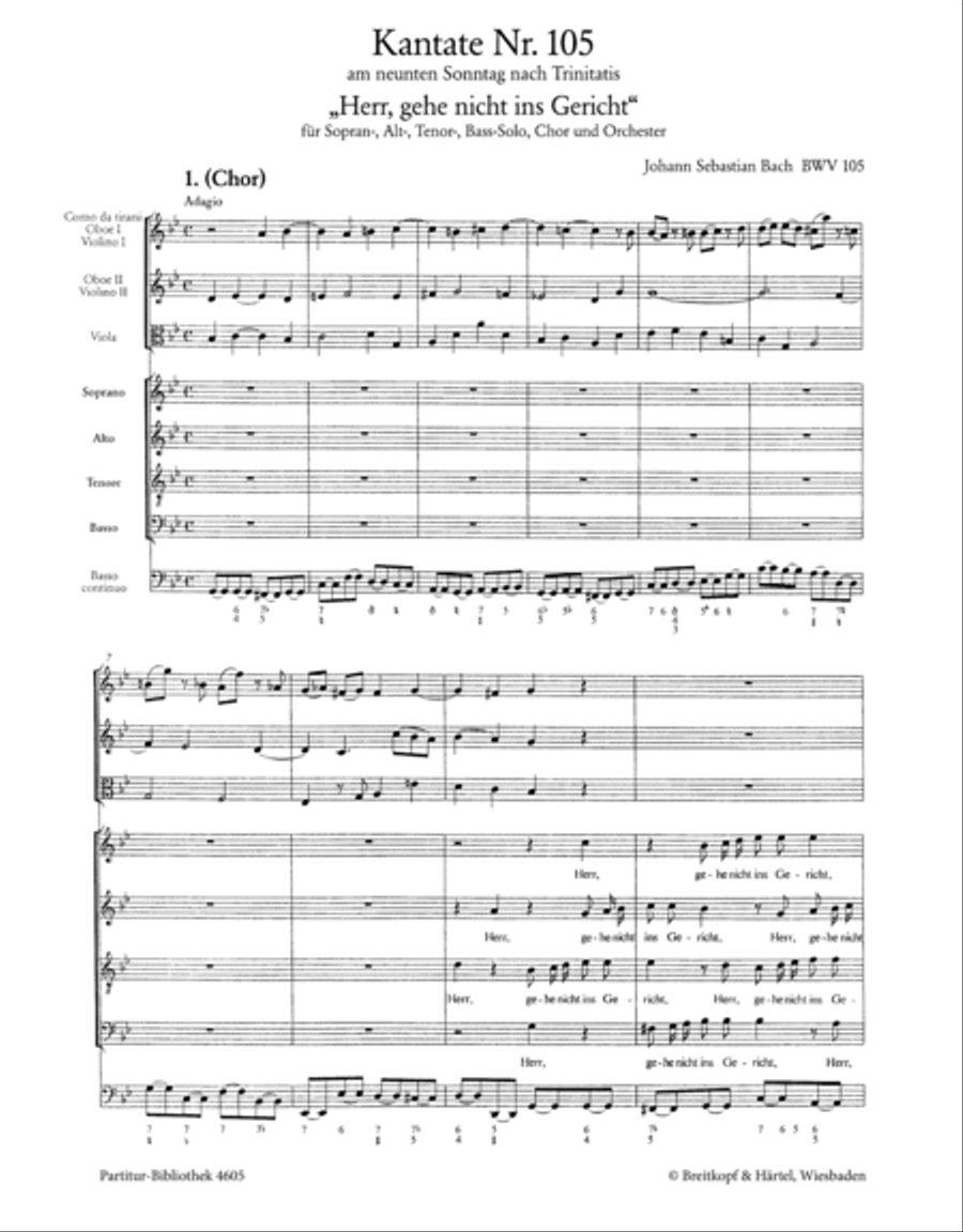 Cantata BWV 105 “Lord, enter not into judgement” 4-Part scores gallery preview page 2