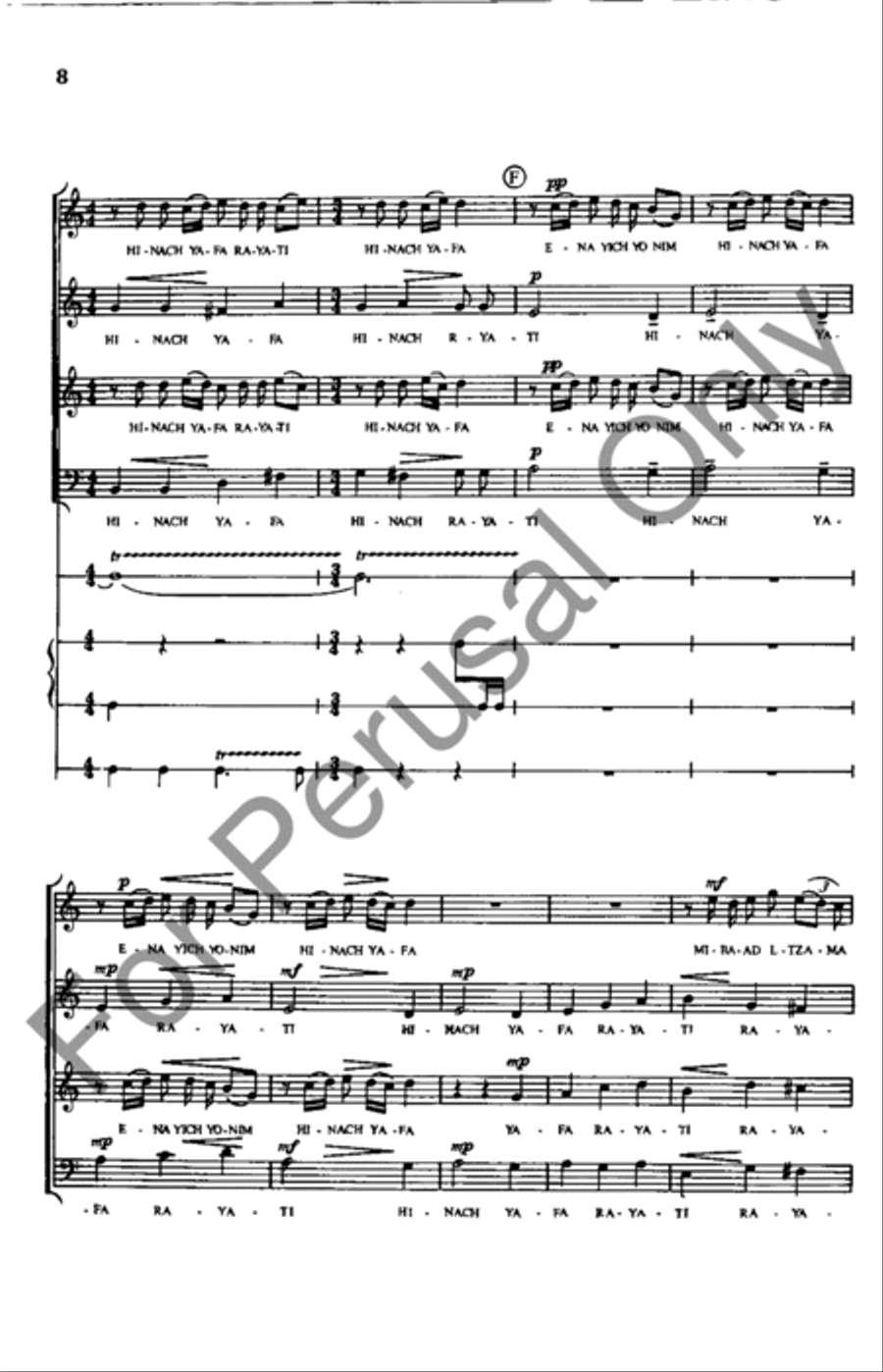 Hinach Yafa 4-Part scores gallery preview page 8