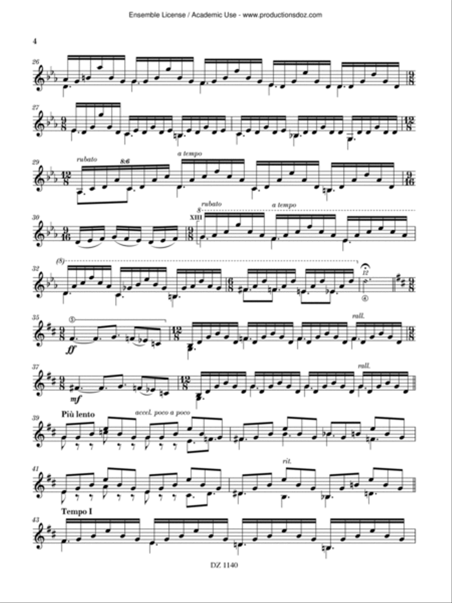 Trois études de concert Classical Guitar scores gallery preview page 4