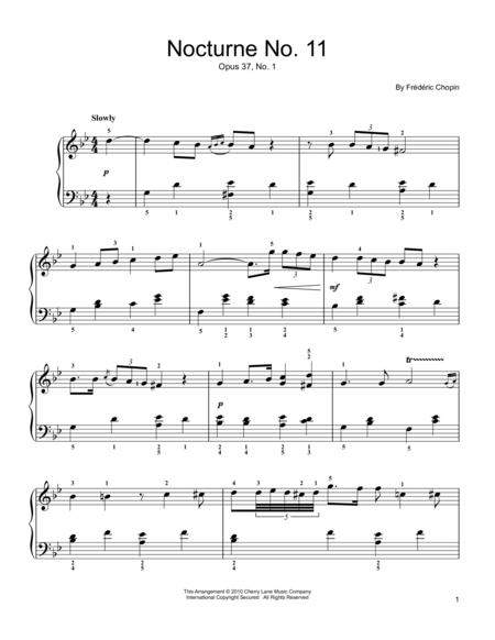 Nocturne No. 11, Op. 37, No. 1, G Minor
