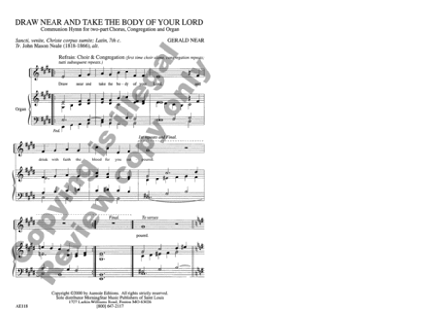 Draw Near and Take the Body of Your Lord 3-Part scores gallery preview page 2