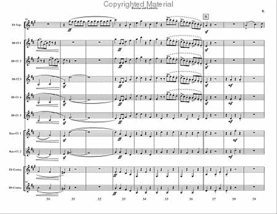 Russlan and Ludmilla Overture Clarinet Choir scores gallery preview page 7