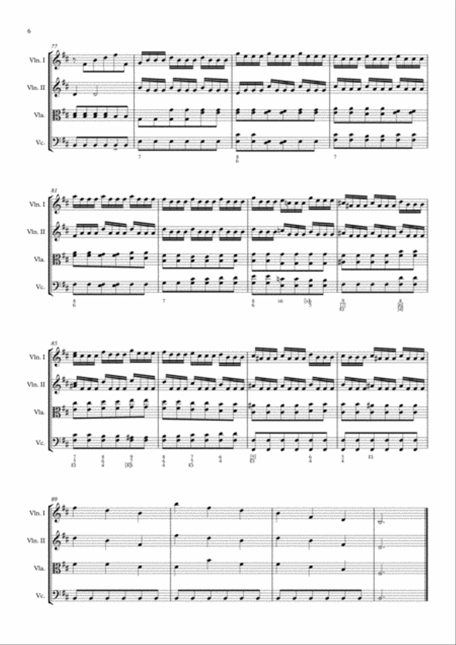 Vivaldi - RV 589, GLORIA - 2. Et In Terra Pax Hominibus, for string quartet String Quartet scores gallery preview page 6