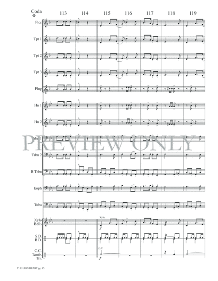 The Lion Heart Small Ensemble scores gallery preview page 17