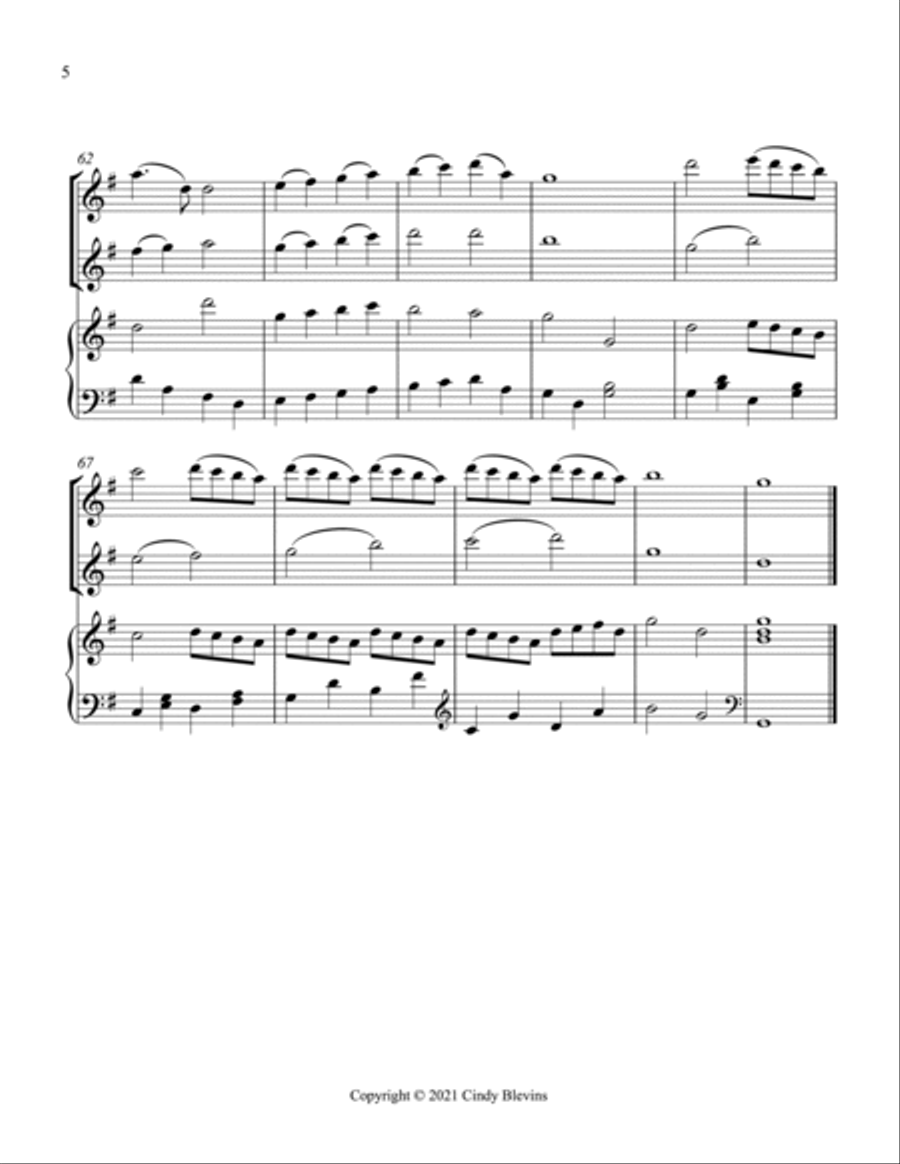 Angels We Have Heard On High, Two Flutes and Harp Flute Duet scores gallery preview page 6
