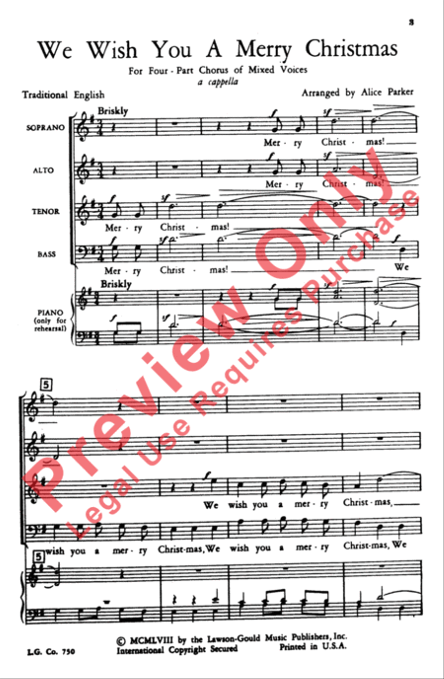 We Wish You a Merry Christmas We Wish You a Merry Christmas 4-Part scores gallery preview page 2