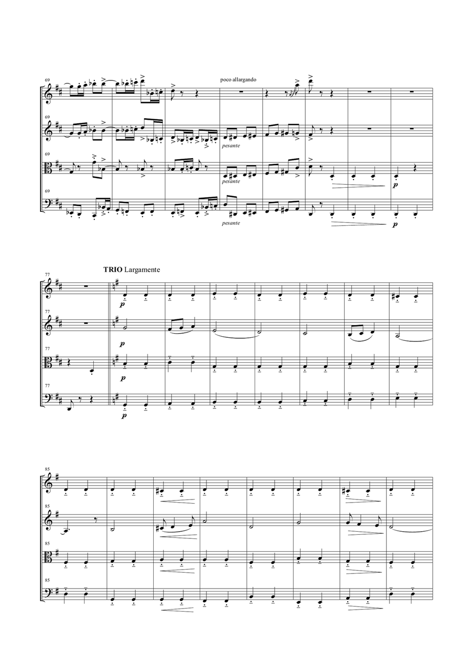 Pomp and Circumstance March No. 1 for String Quartet String Quartet scores gallery preview page 4