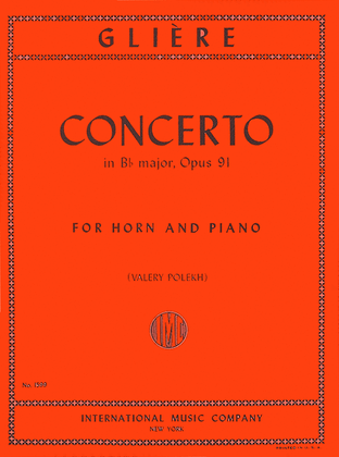 Book cover for Concerto in B flat major - Opus 91