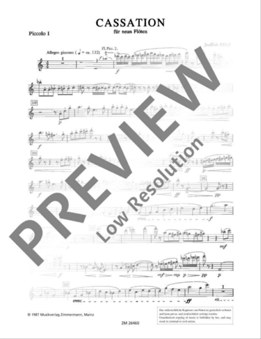 Cassation Cassation Flute scores gallery preview page 18