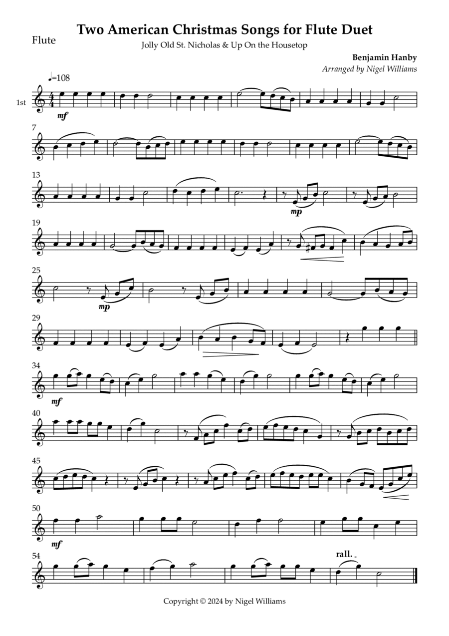 Two American Christmas Songs Flute Duet scores gallery preview page 1