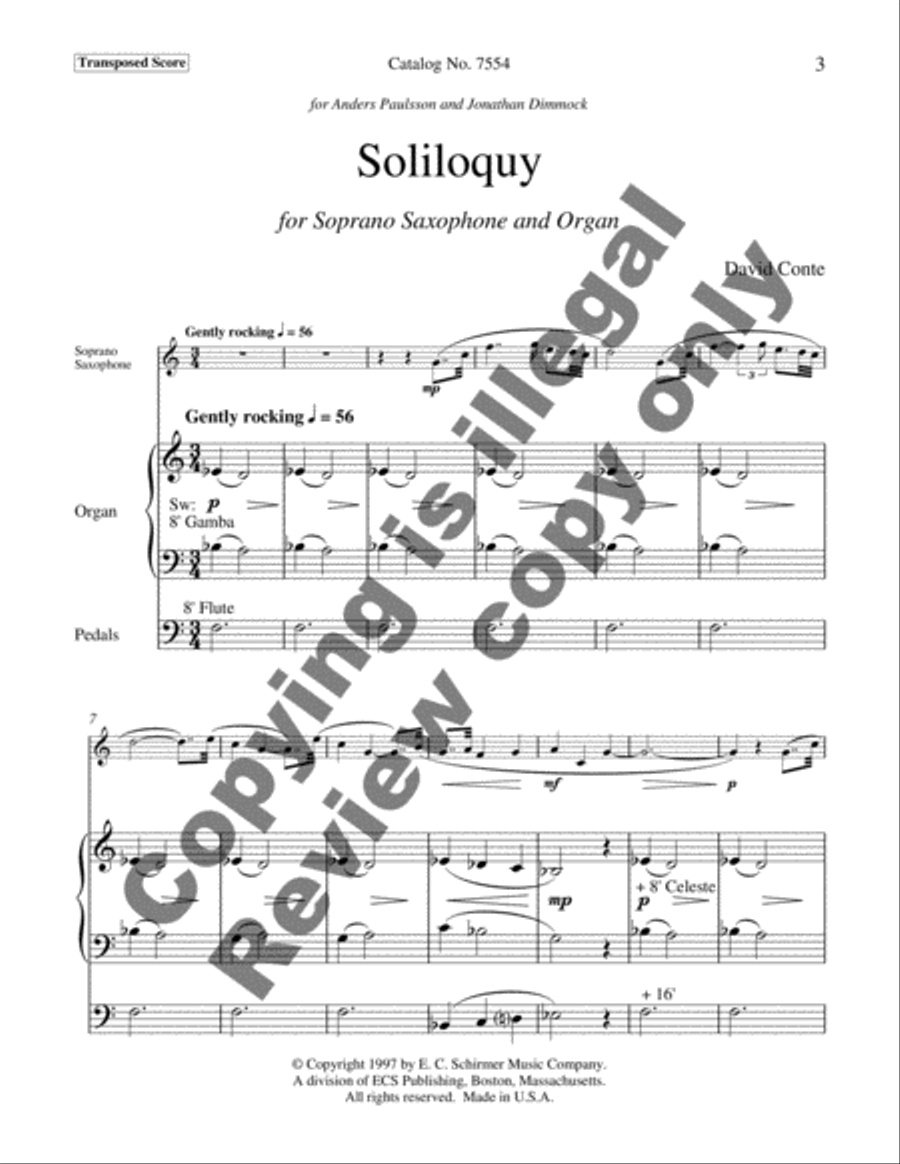 Soliloquy Soliloquy Soprano Saxophone scores gallery preview page 5
