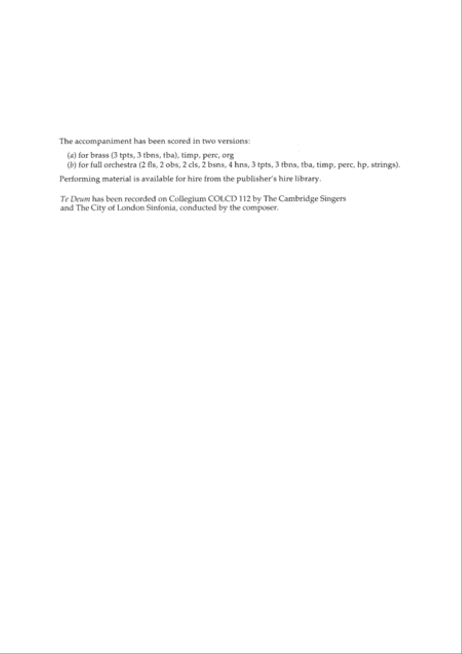 Te Deum 4-Part scores gallery preview page 2