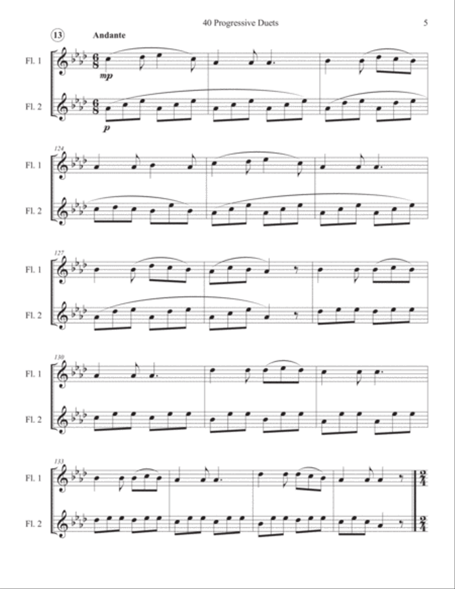 40 Progressive Flute Duets Flute Duet scores gallery preview page 5