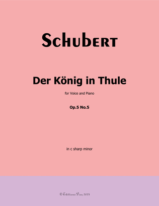 Book cover for Der Konig in Thule, by Schubert, Op.5 No.5, in c sharp minor