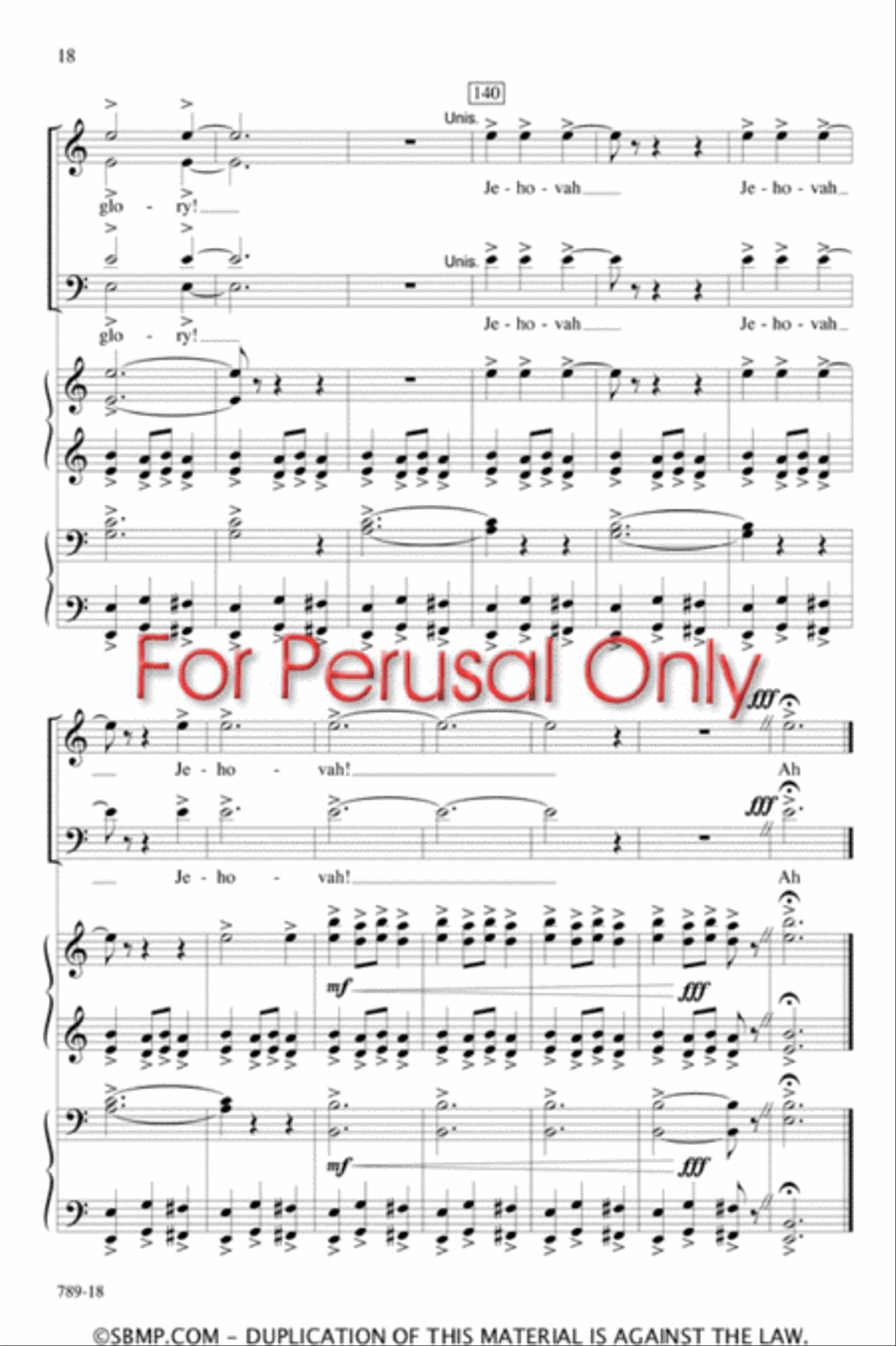 Psalm 24 - SATB Octavo 4-Part scores gallery preview page 17