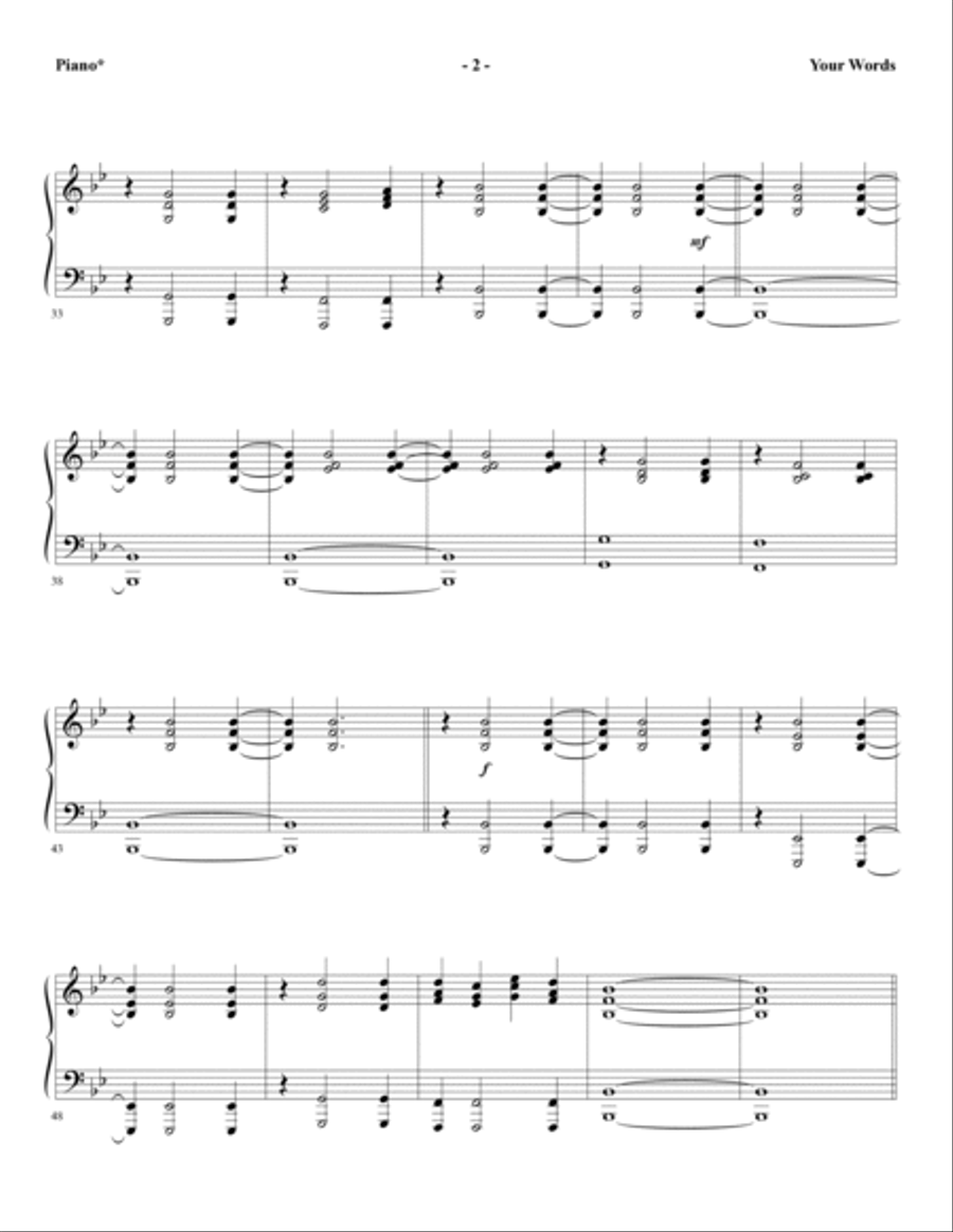 Your Words - Piano Your Words - Piano Choir scores gallery preview page 2