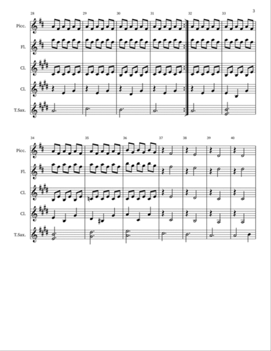 Je Te Laisserai Des Mots Woodwind Quintet scores gallery preview page 3