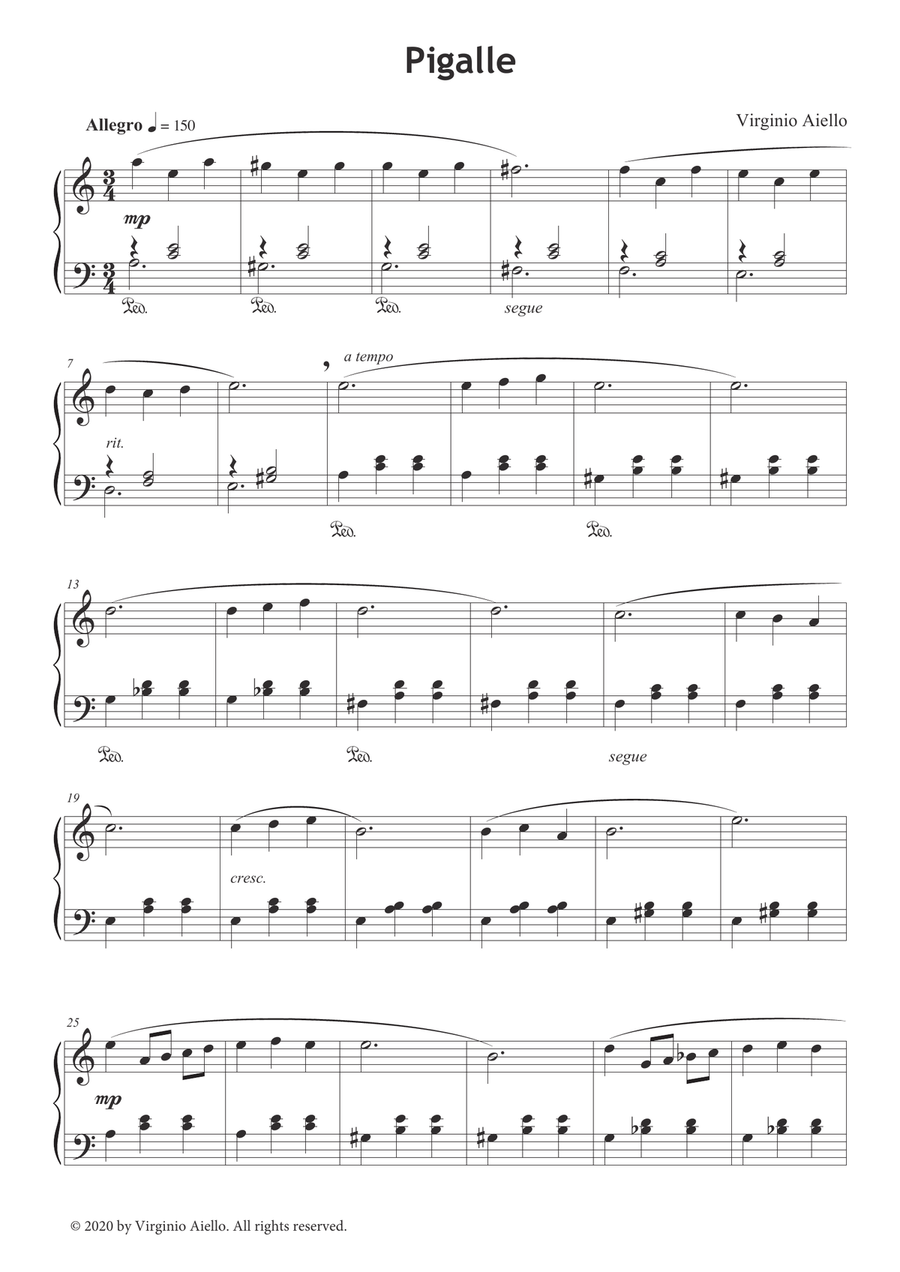 Pigalle Piano Solo scores gallery preview page 1