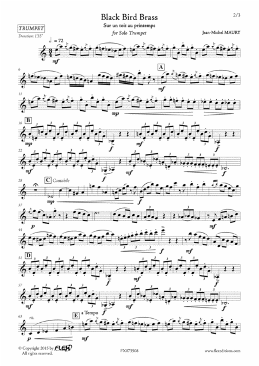 Black Bird Brass Trumpet Solo scores gallery preview page 2