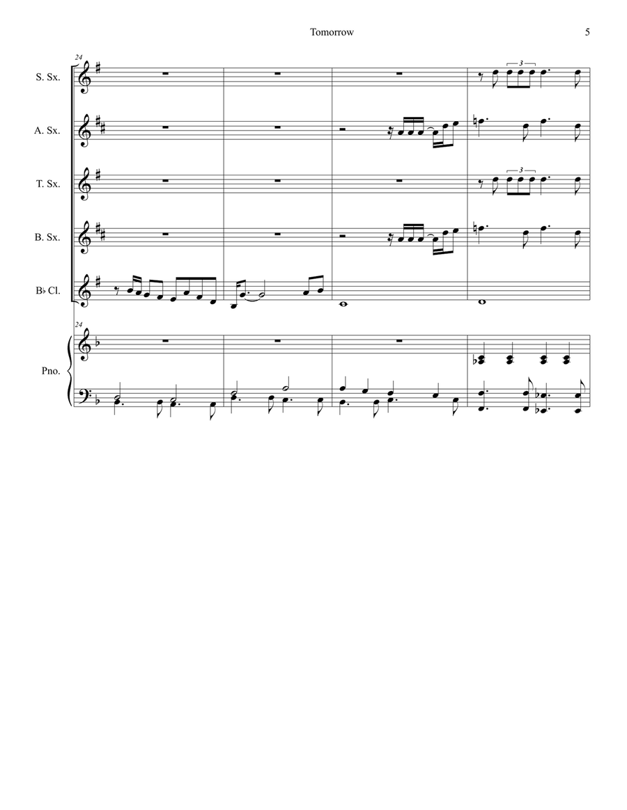 Tomorrow Saxophone Quartet scores gallery preview page 5