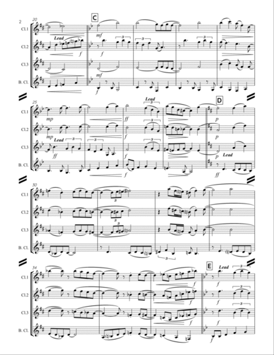 Dream A Little Dream Of Me Clarinet Quartet scores gallery preview page 3