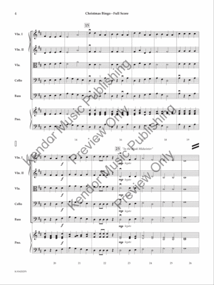 Christmas Bingo Christmas Bingo String Orchestra scores gallery preview page 5
