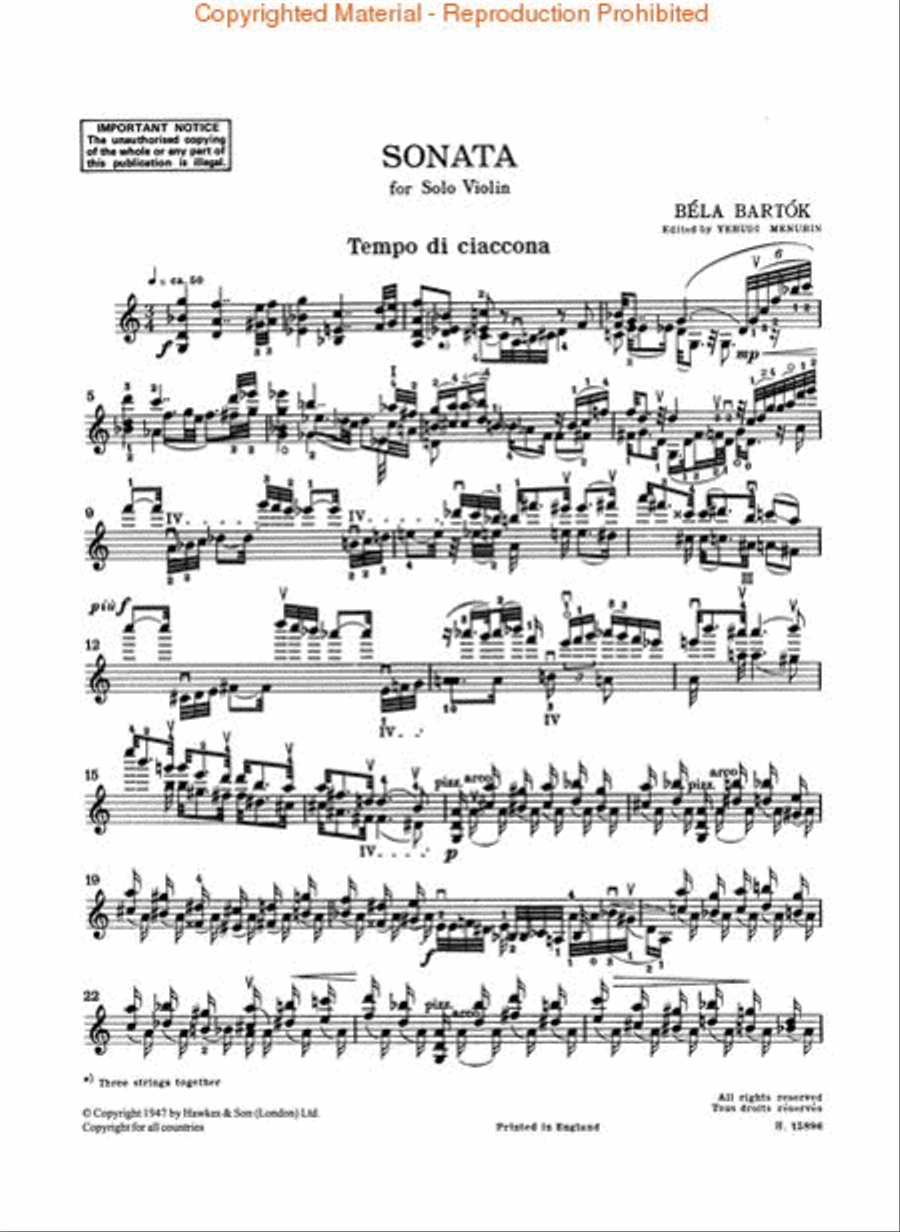 Violin Sonata Violin Solo scores gallery preview page 2