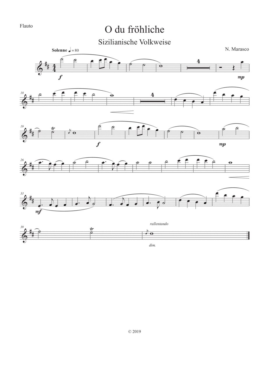 O du fröhliche - Orchestral parts set Chamber Orchestra scores gallery preview page 1