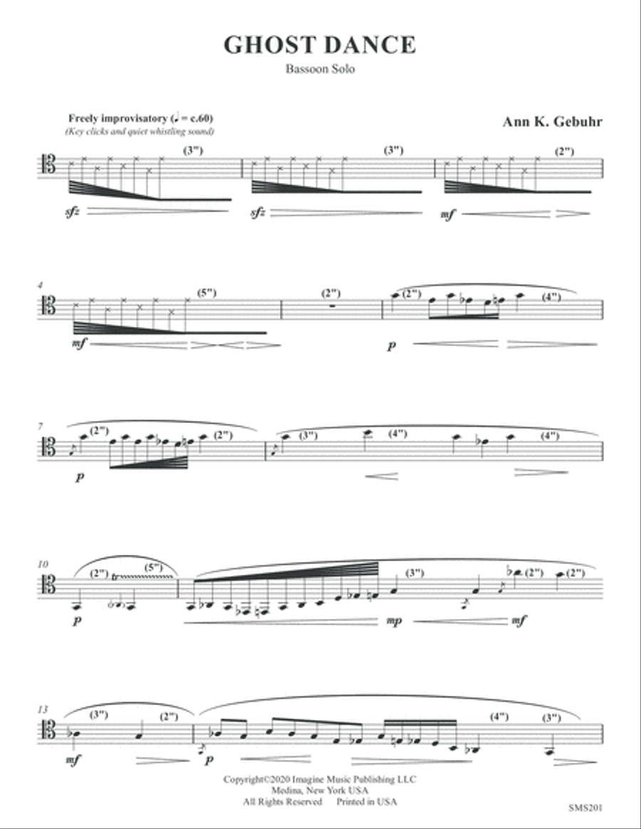 Ghost Dance Bassoon Solo scores gallery preview page 4