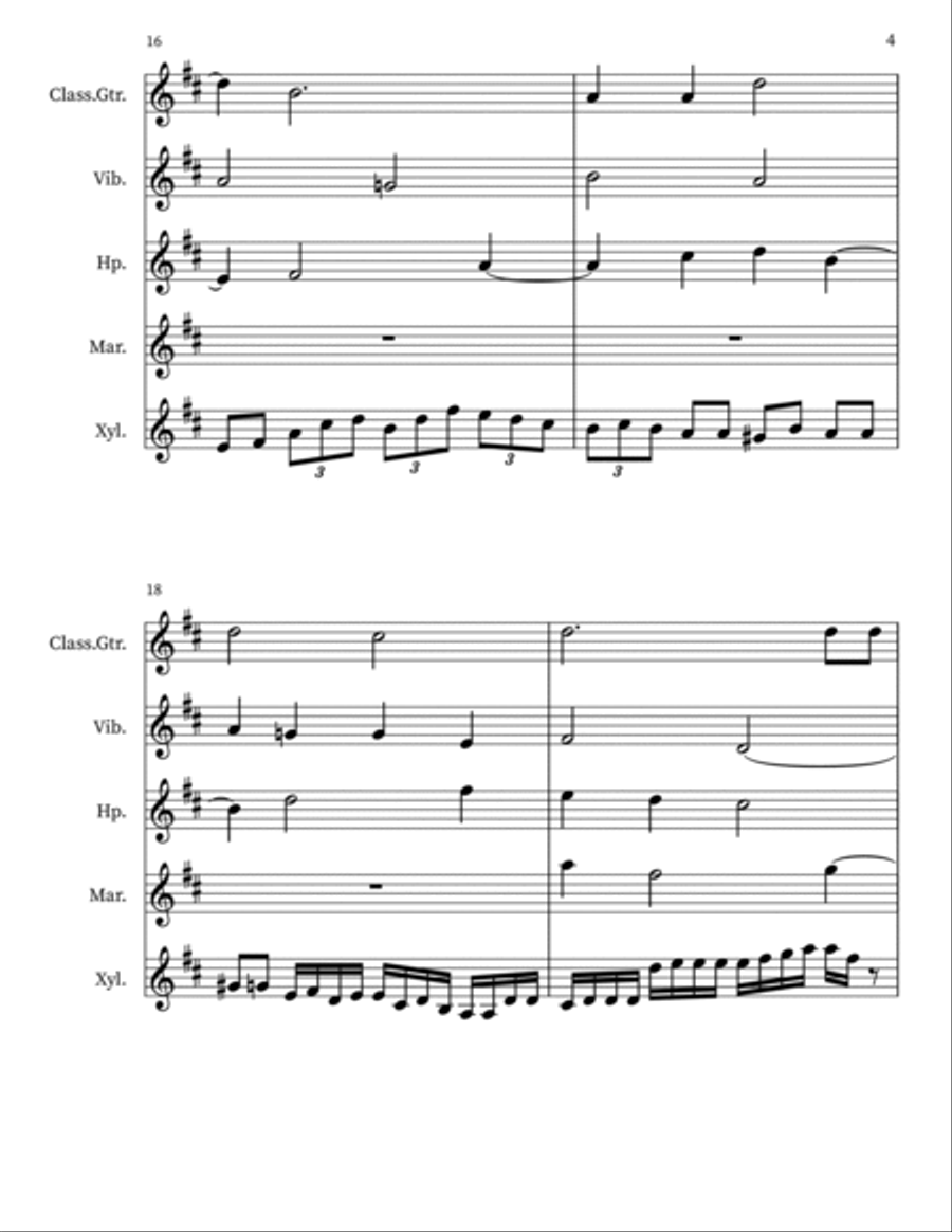 Ambrosia 10 for Guitar, Vibraphone, Harp, Xylophone Small Ensemble scores gallery preview page 4