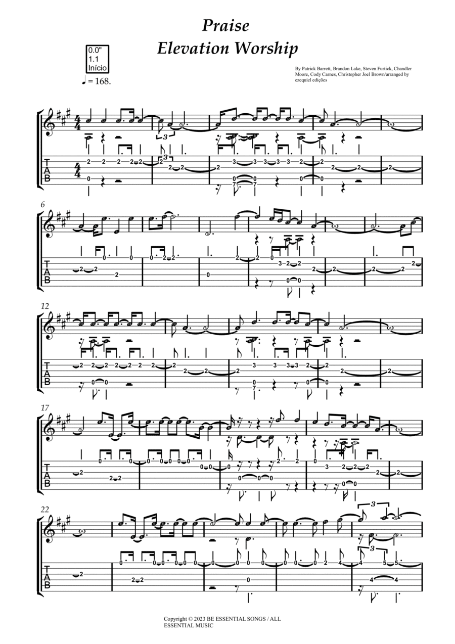 Praise Guitar Tablature scores gallery preview page 1