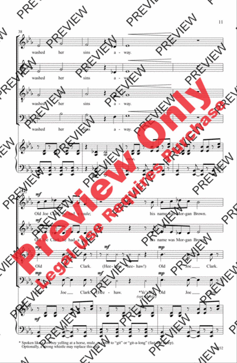 Old Joe Clark 4-Part scores gallery preview page 11