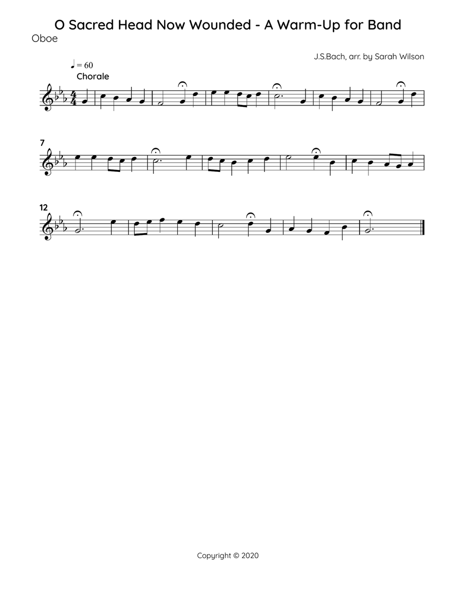 Warm-up for Concert Band in Eb - Bach Chorale Arrangement - O Sacred Head Concert Band scores gallery preview page 6