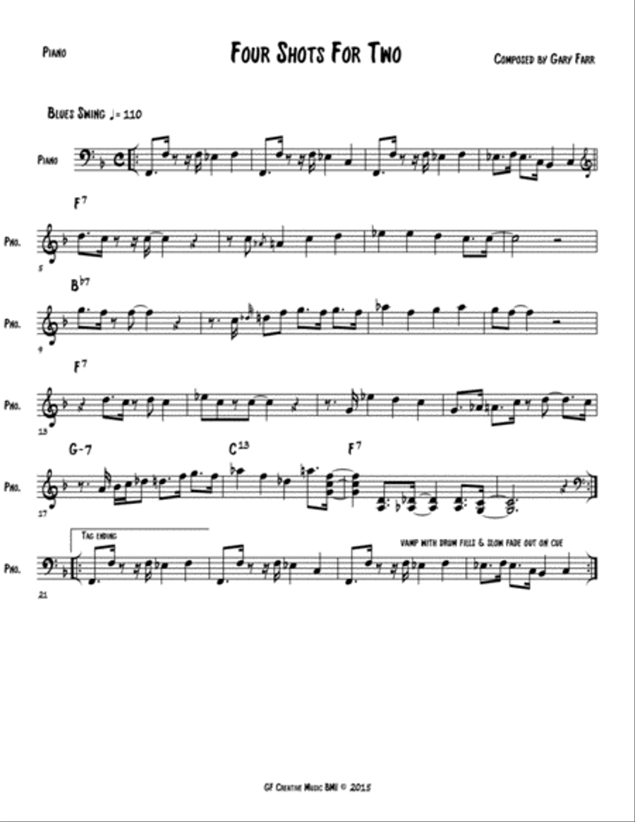 Four Shots For Two Jazz Ensemble scores gallery preview page 1
